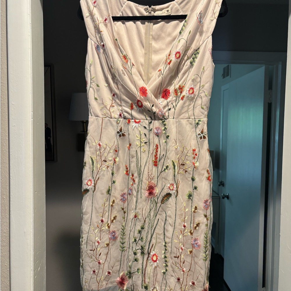 Floral Embroidered Cream Dress